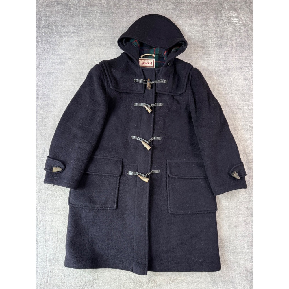 Gloverall Jacket Women Navy Blue Wool Classic Duffle Coat Hooded Made in England